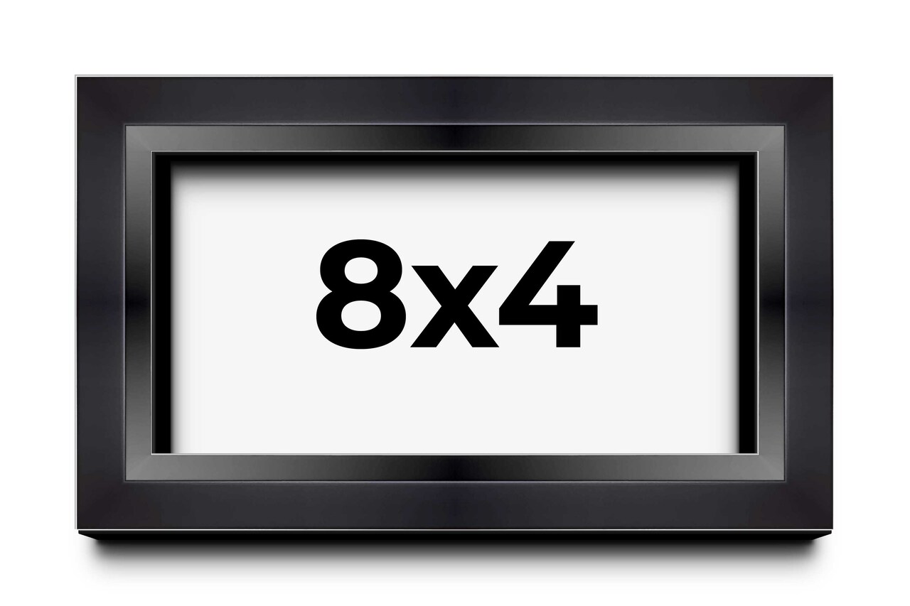 Panoramic Modern Shadow Box 1.5" Depth Black Frame - UV Acrylic, Backing, Hanging Hardware